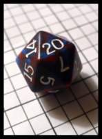 Dice : Dice - 20D - Red and Blue Granite with White Numerals - Ebay May 2010